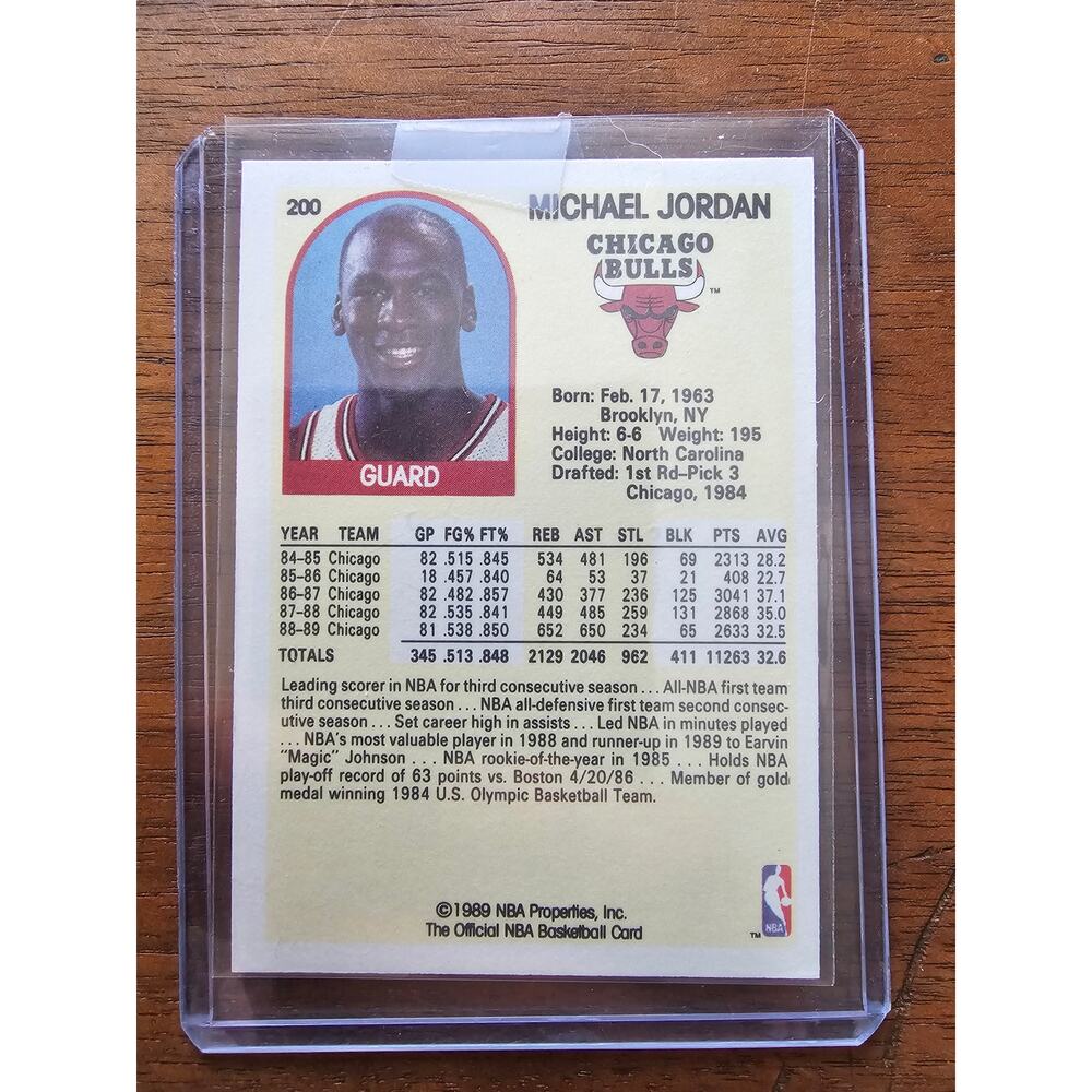 Michael Jordan 1989-1990 NBA Hoops #200 - Chicago Bulls - NBA - Fresh Pull - Picture 2 of 2